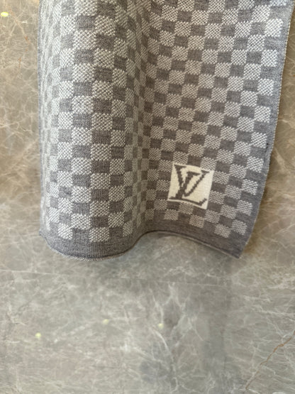 Louis Vuitton Damier Graphite Wool Scarf