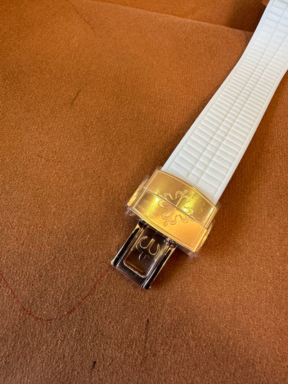 Patek Philippe Aquanaut Rose Gold Annual Calendar Watch – White Rubber Strap