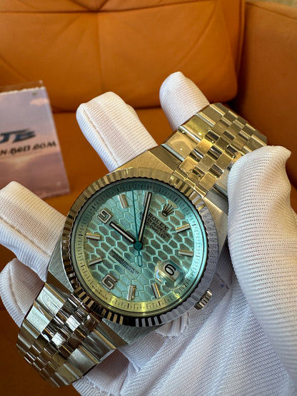 Rolex Datejust Ice Blue Mosaic Dial – Jubilee Bracelet