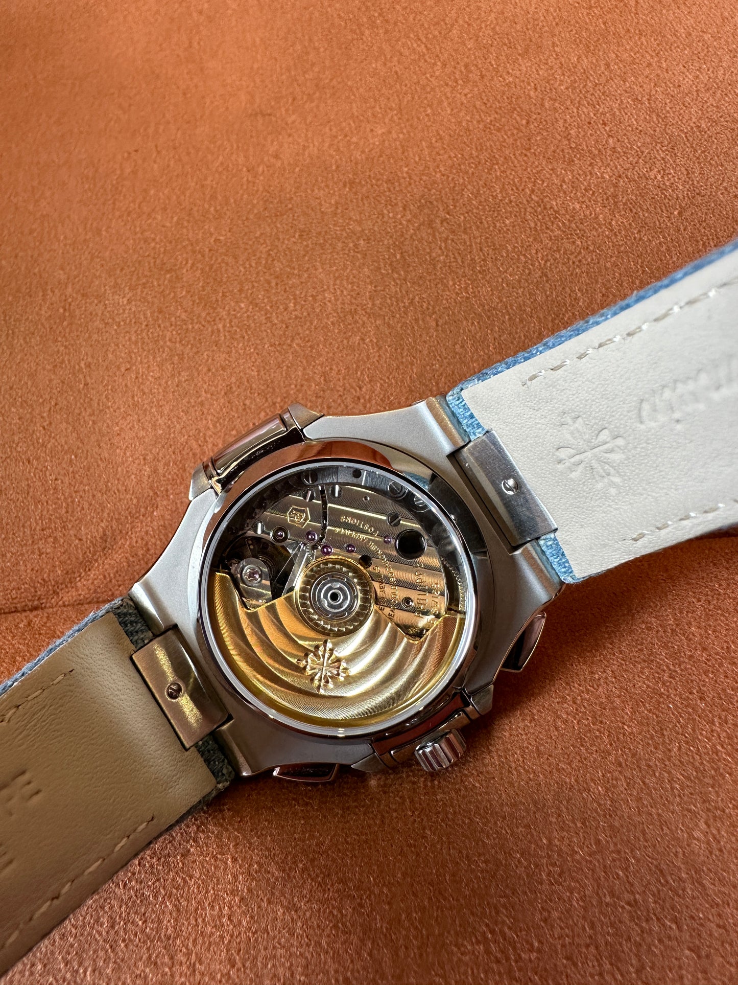 Patek Philippe Nautilus Chronograph Watch – Anthracite Gray Embossed Dial, Denim Strap
