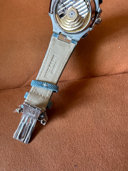 Patek Philippe Nautilus Chronograph Watch – Anthracite Gray Embossed Dial, Denim Strap