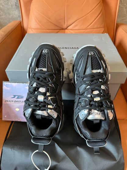 Balenciaga Track Sneakers Black Silver – Mesh & Nylon Running Shoes