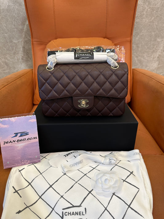 Chanel Classic Flap Bag Medium – Brown Caviar Leather, Gold-Tone Hardware