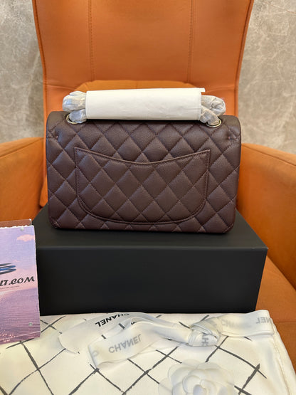 Chanel Classic Flap Bag Medium – Brown Caviar Leather, Gold-Tone Hardware