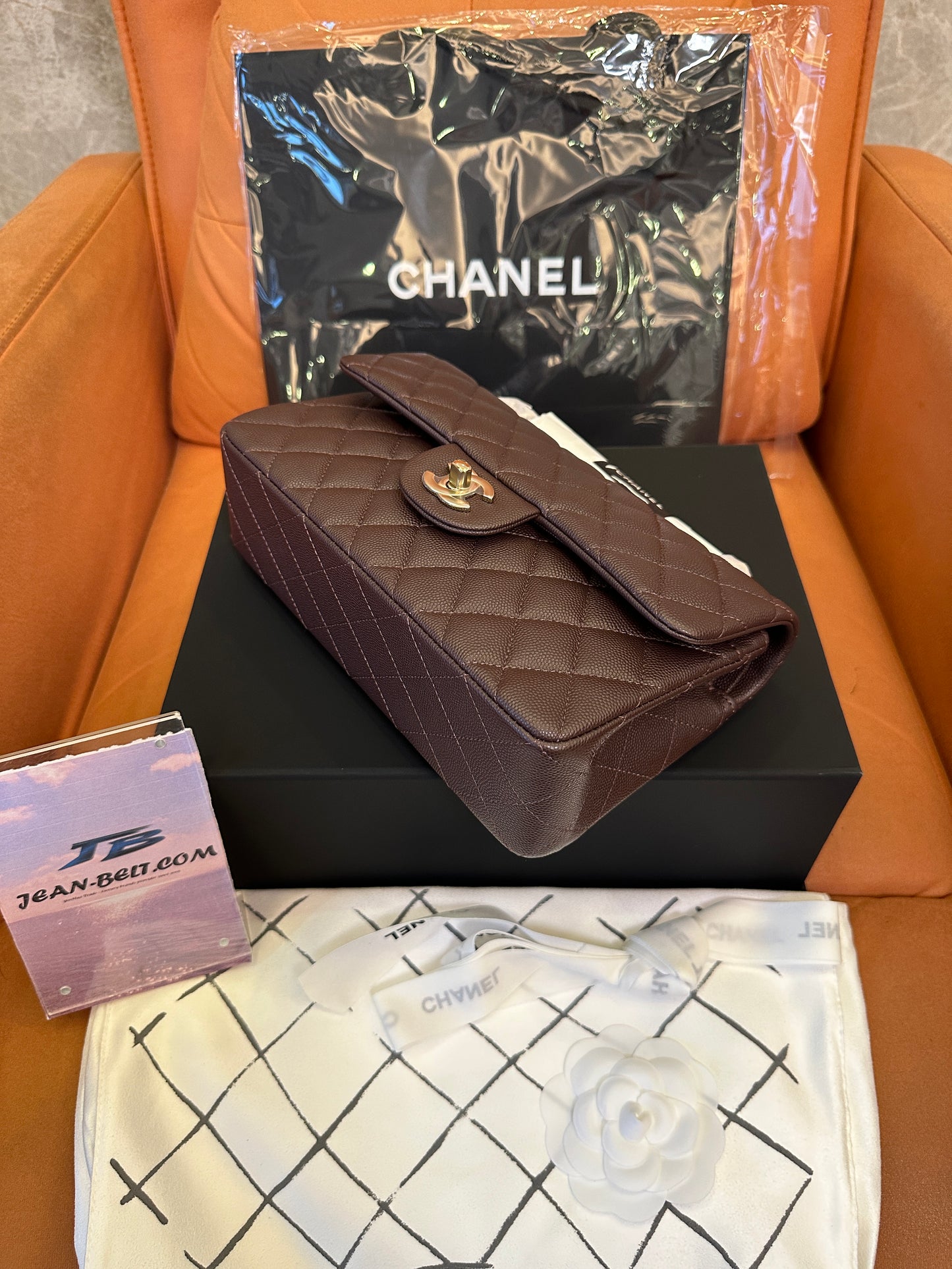 Chanel Classic Flap Bag Medium – Brown Caviar Leather, Gold-Tone Hardware