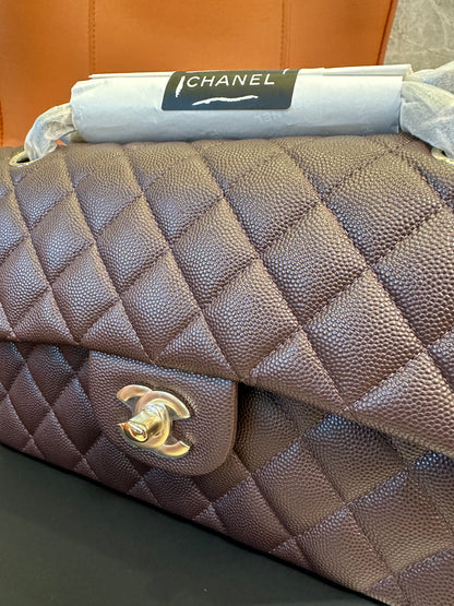 Chanel Classic Flap Bag Medium – Brown Caviar Leather, Gold-Tone Hardware