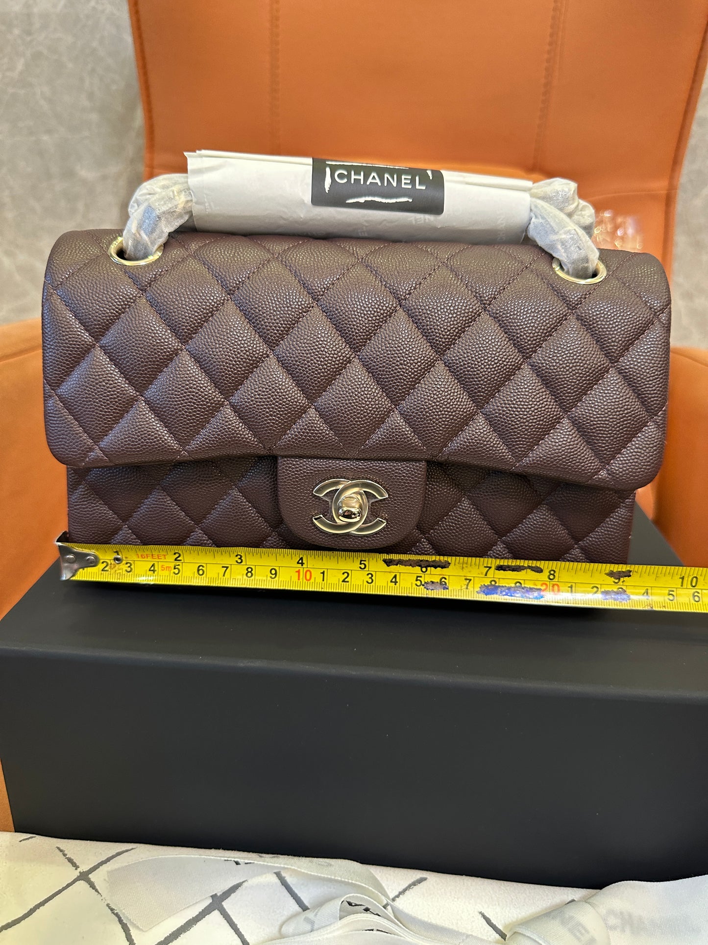 Chanel Classic Flap Bag Medium – Brown Caviar Leather, Gold-Tone Hardware