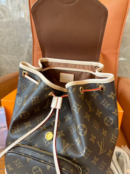Louis Vuitton Montsouris Backpack – Monogram Canvas with Natural Leather Trim