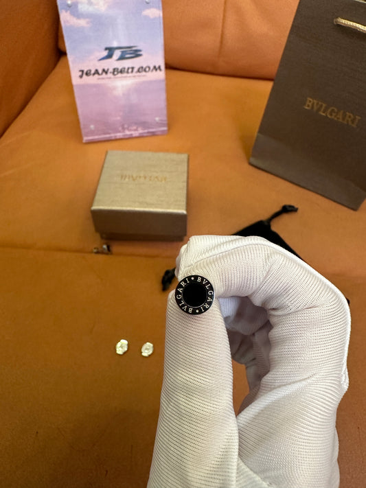 Bvlgari B.zero1 Black Ceramic Stud Earrings in Silver