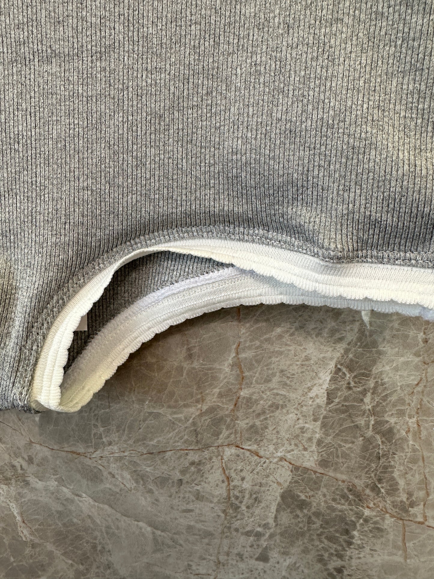 Miu Miu Grey Terry Cotton Crop Tank and Shorts Set
