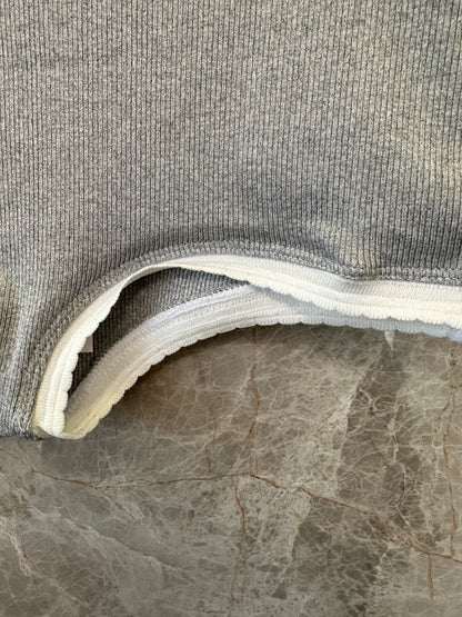 Miu Miu Grey Terry Cotton Crop Tank and Shorts Set