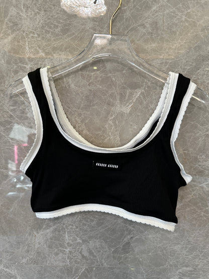 Miu Miu Black Crop Top & Shorts Set