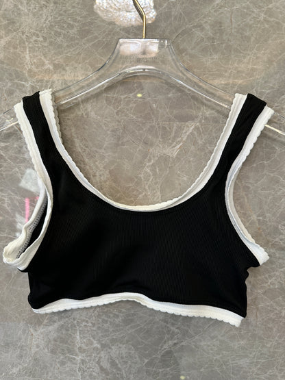 Miu Miu Black Crop Top & Shorts Set