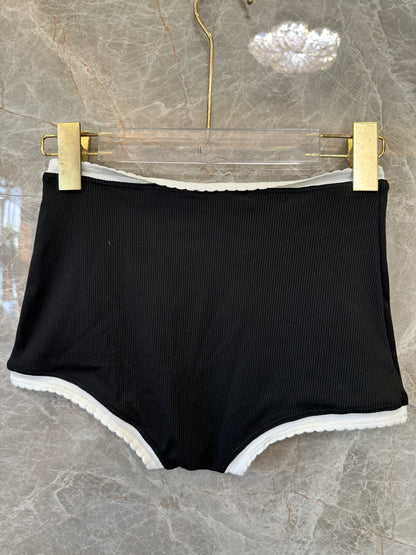 Miu Miu Black Crop Top & Shorts Set