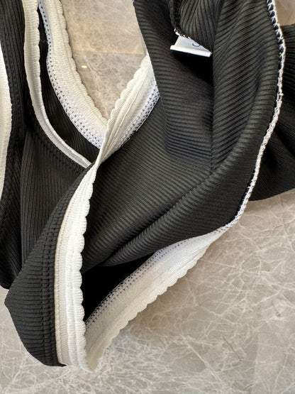 Miu Miu Black Crop Top & Shorts Set