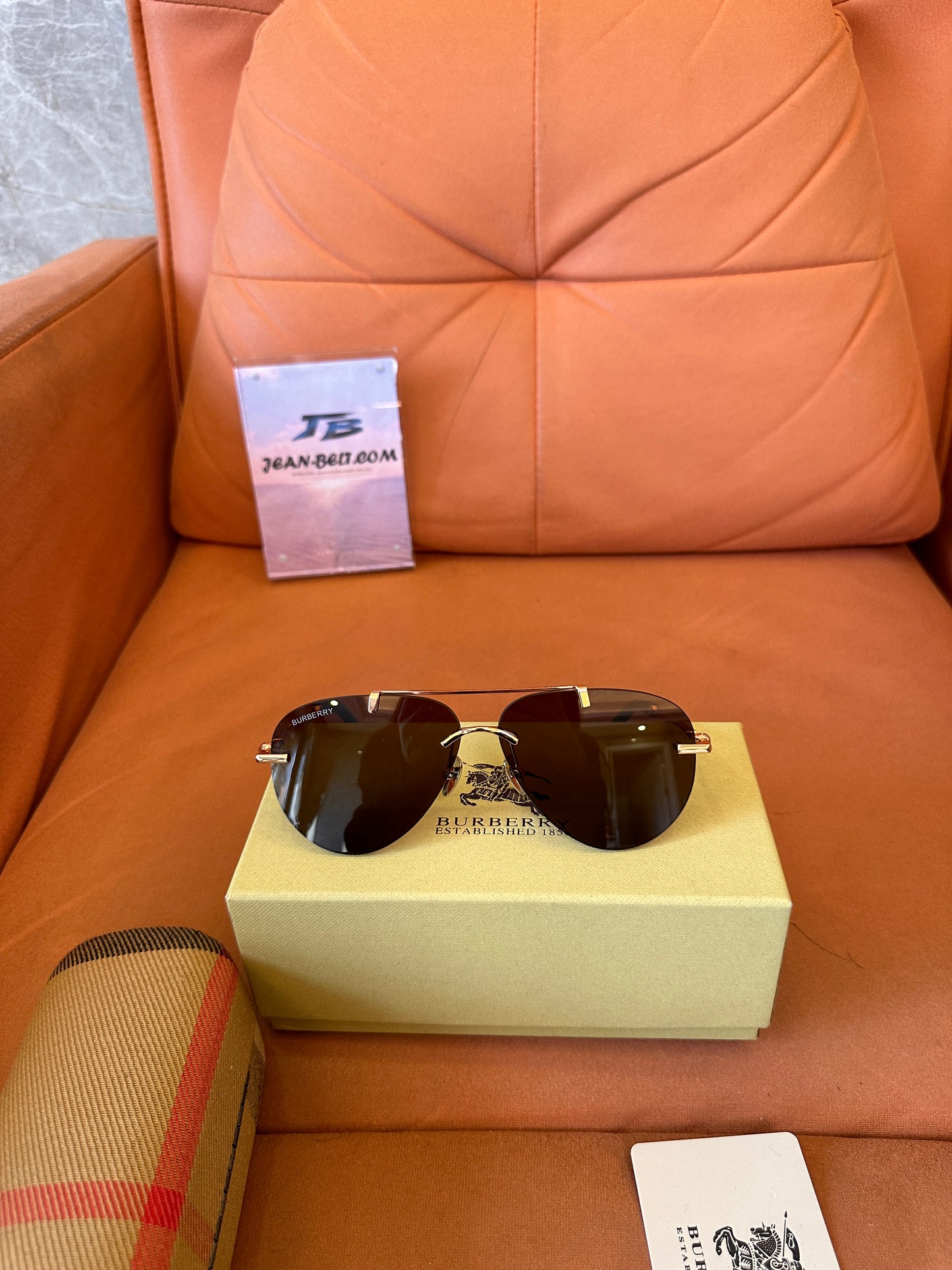 Burberry BE3151 Tortoise & Gold Pilot Sunglasses
