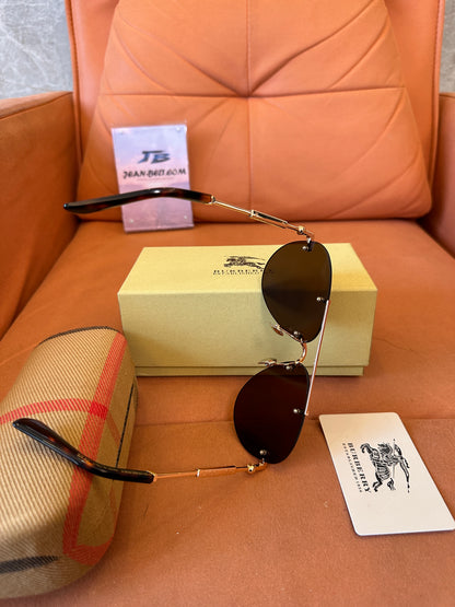 Burberry BE3151 Tortoise & Gold Pilot Sunglasses