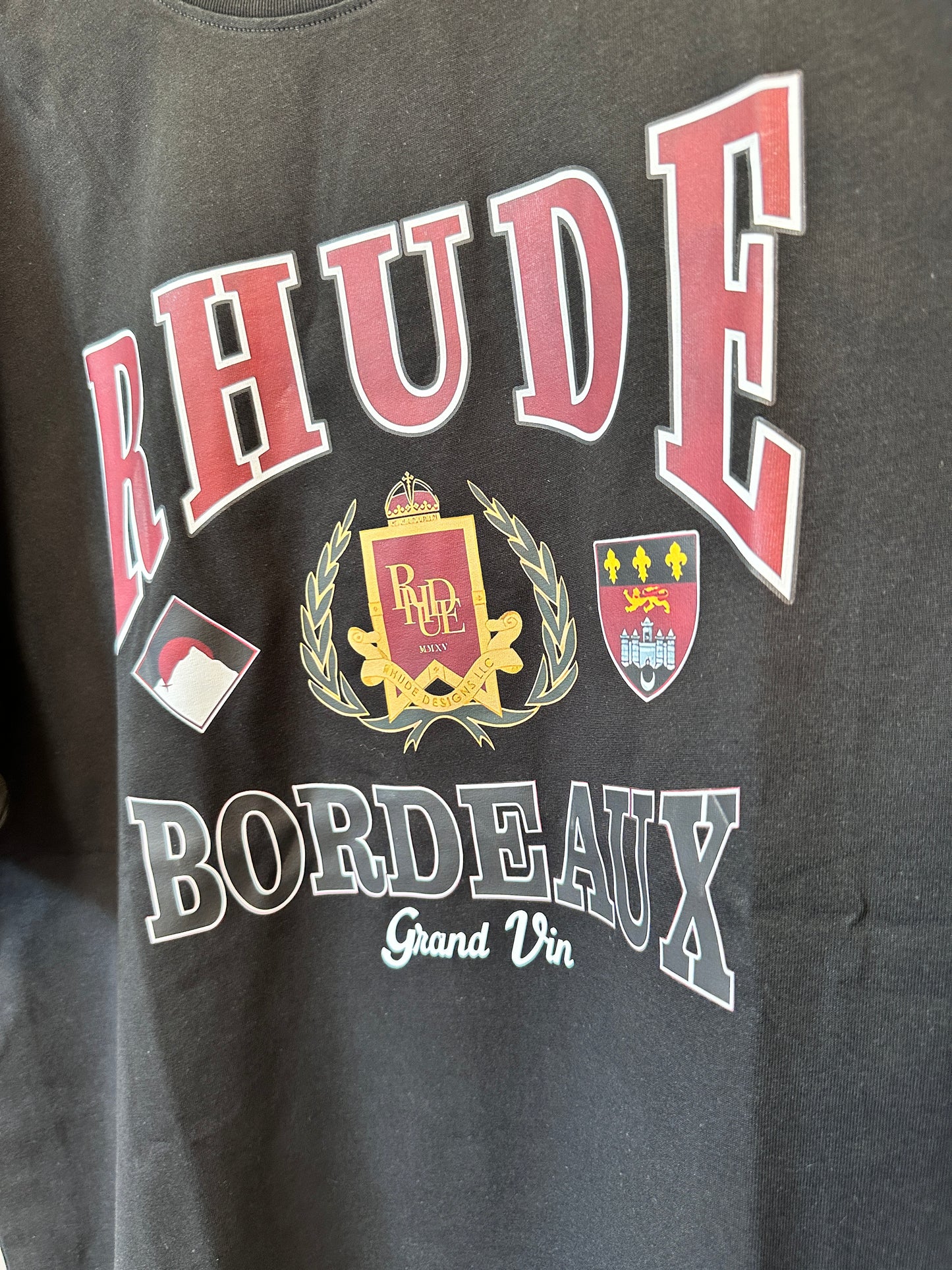 RHUDE Bordeaux Grand Vin Graphic T-shirt