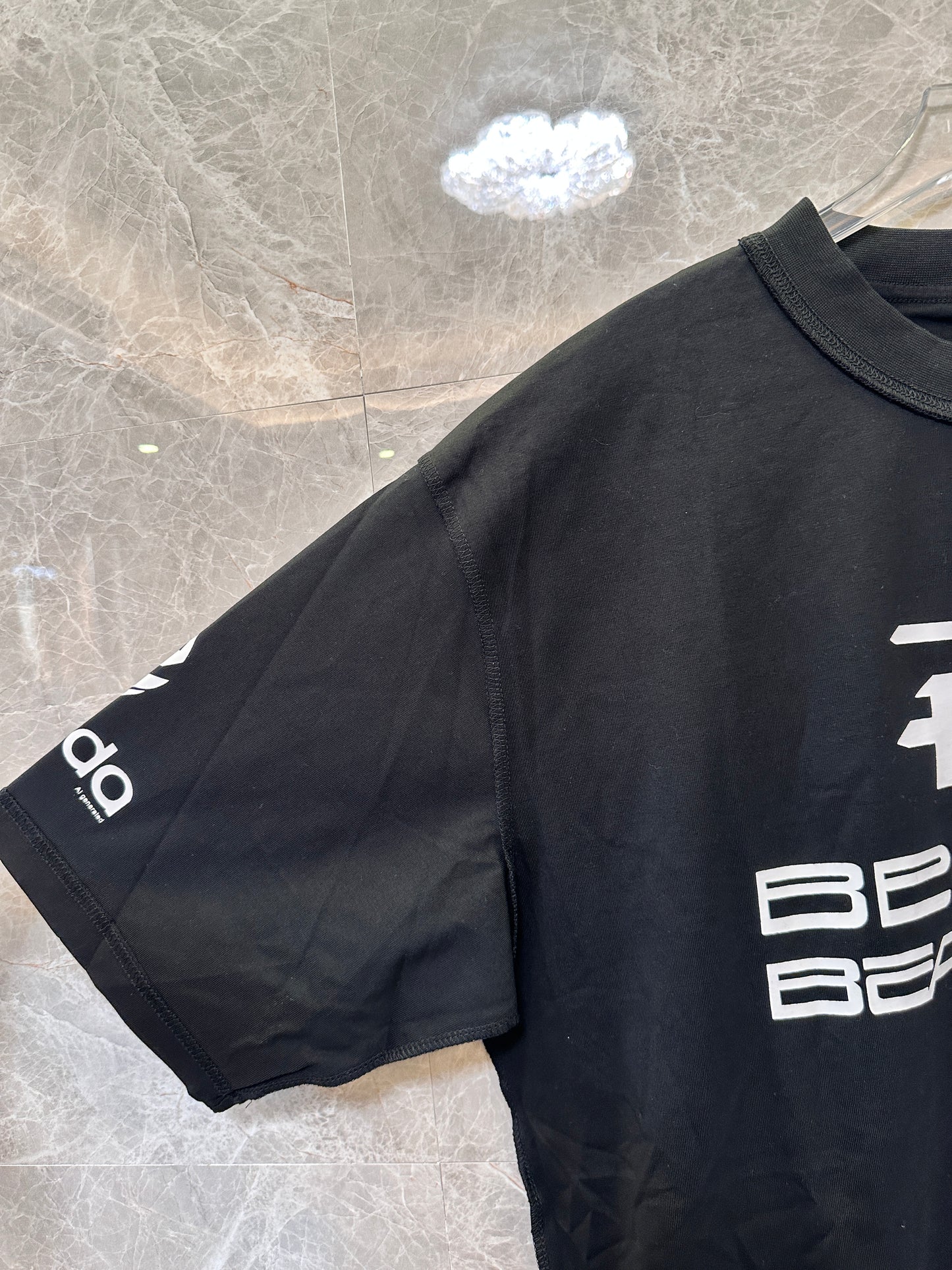 Balenciaga Oversized Logo Print T-shirt – Black