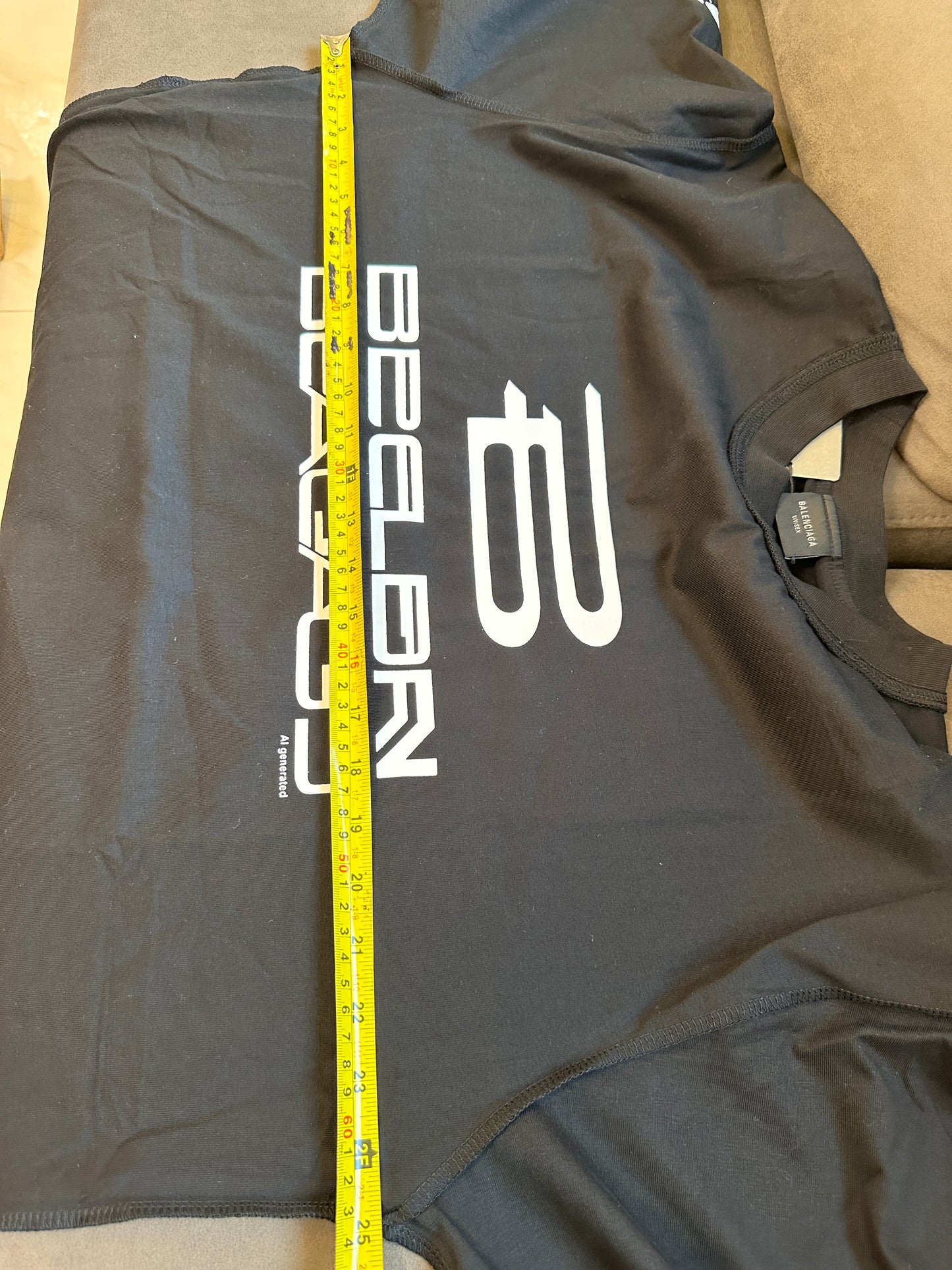 Balenciaga Oversized Logo Print T-shirt – Black