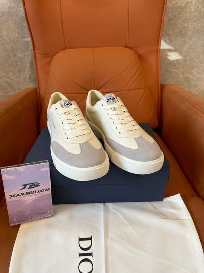 Dior B57 Low-Top Sneakers in Beige and Gray Suede