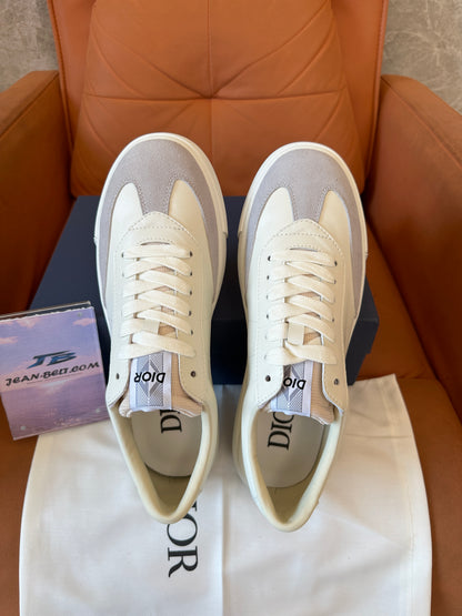 Dior B57 Low-Top Sneakers in Beige and Gray Suede