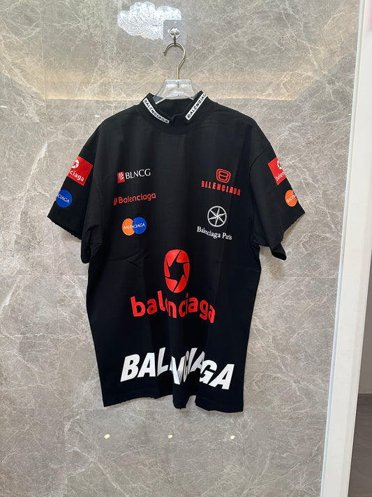 Balenciaga Multi-Logo Racing Print Black T-Shirt