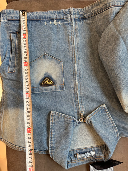 Prada Washed Denim Jacket with Triangle Logo