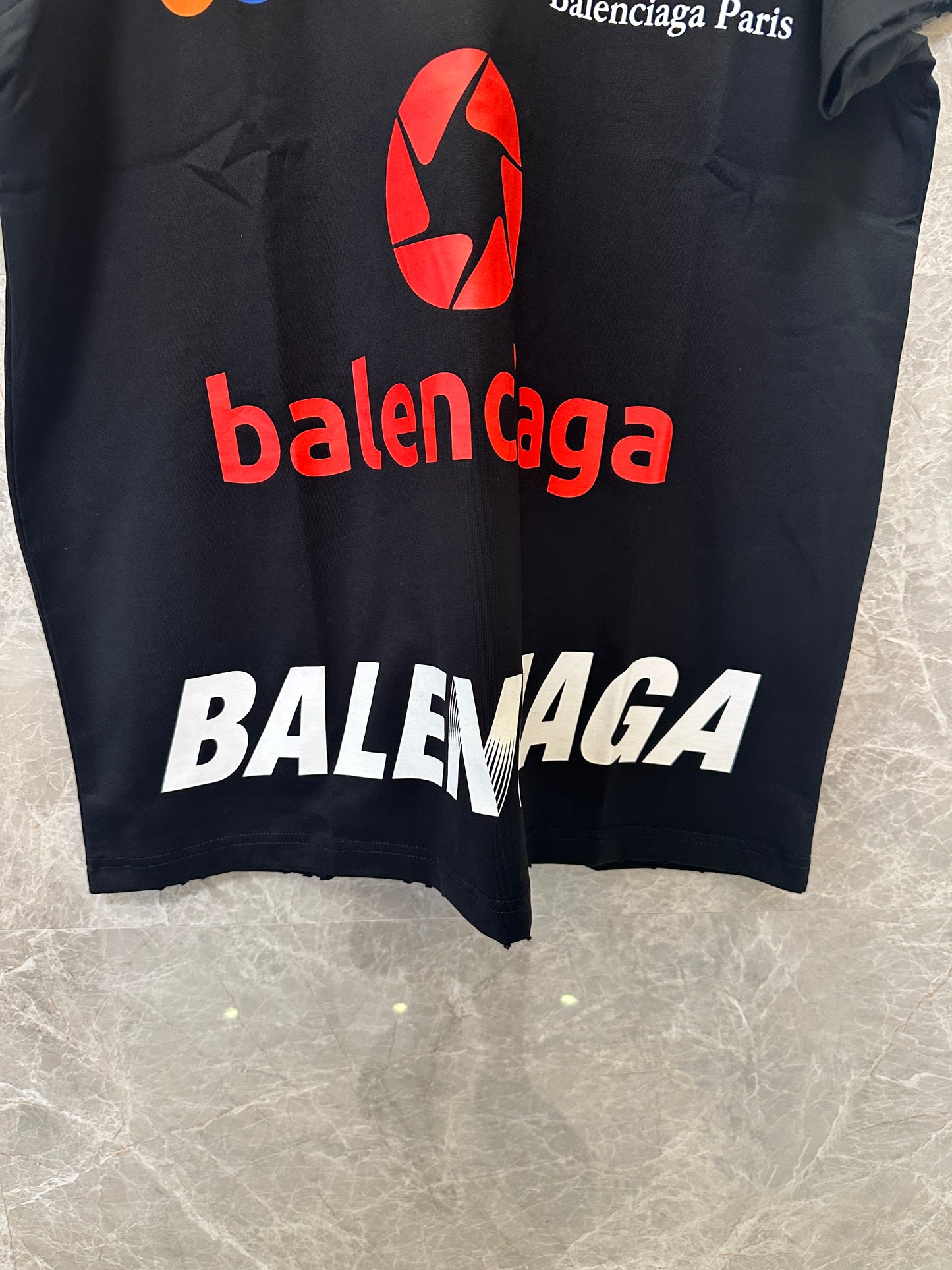 Balenciaga Multi-Logo Racing Print Black T-Shirt