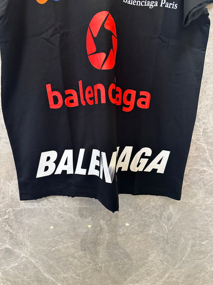 Balenciaga Multi-Logo Racing Print Black T-Shirt