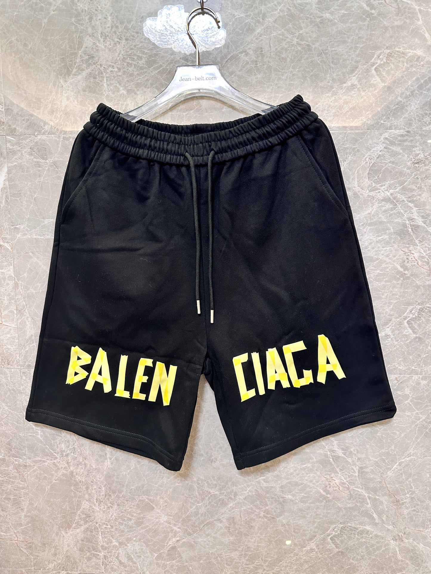 Pantalones cortos unisex de jersey de algodón negro de Balenciaga