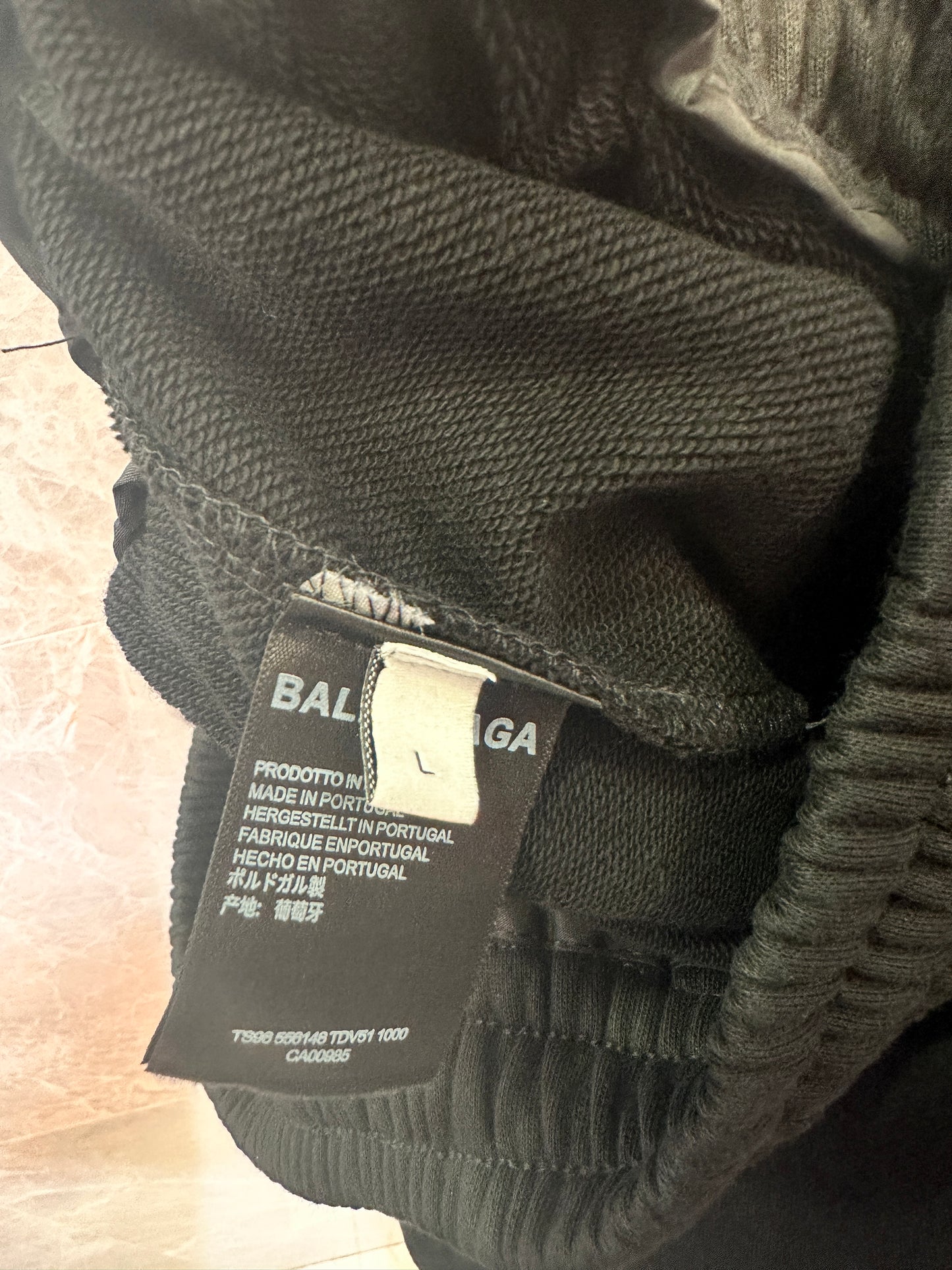 Pantalones cortos unisex de jersey de algodón negro de Balenciaga