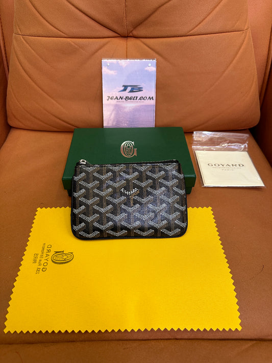 Goyard Saint Sulpice Card Holder – Black Goyardine Canvas