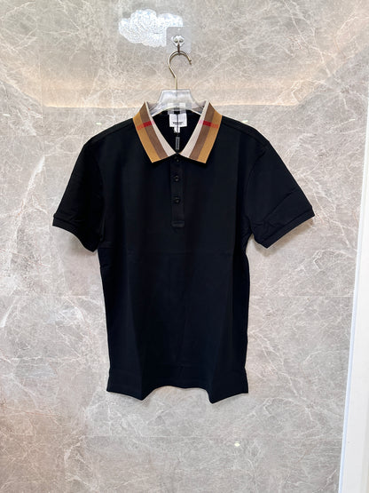 Polo de algodón Burberry con cuello a cuadros