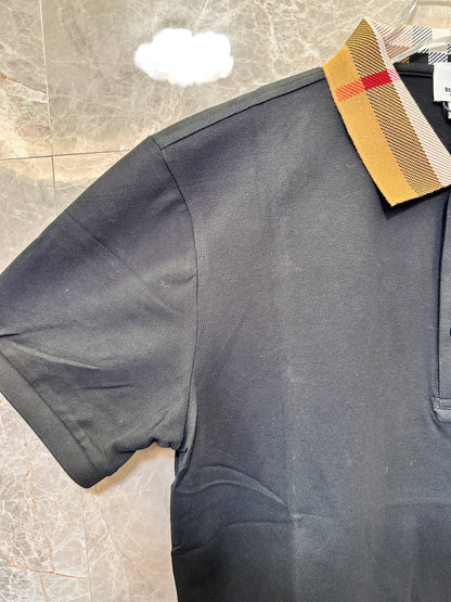 Polo de algodón Burberry con cuello a cuadros