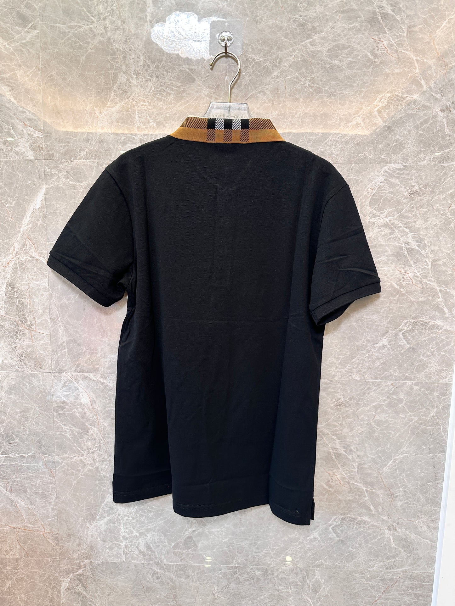 Polo de algodón Burberry con cuello a cuadros