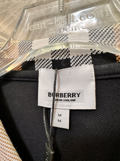Polo de algodón Burberry con cuello a cuadros