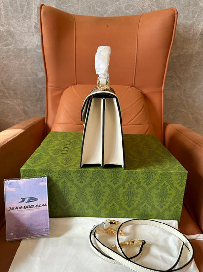 Gucci Ophidia GG Canvas Top Handle Bag – Beige/White