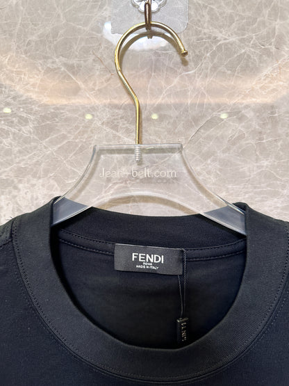 Fendi Black Logo T-shirt with "Fendi Roma" Graphic