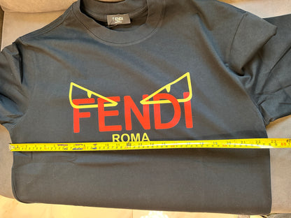 Fendi Black Logo T-shirt with "Fendi Roma" Graphic