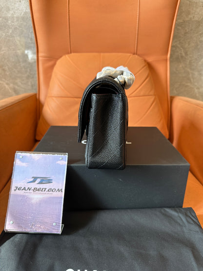 Chanel Classic Medium Double Flap Bag Black Caviar Leather Gold Hardware