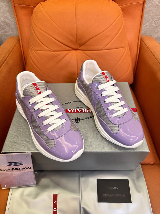 Prada Downtown Sneaker 1E860L in Lavender Patent