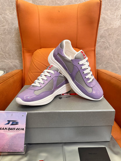 Prada Downtown Sneaker 1E860L in Lavender Patent