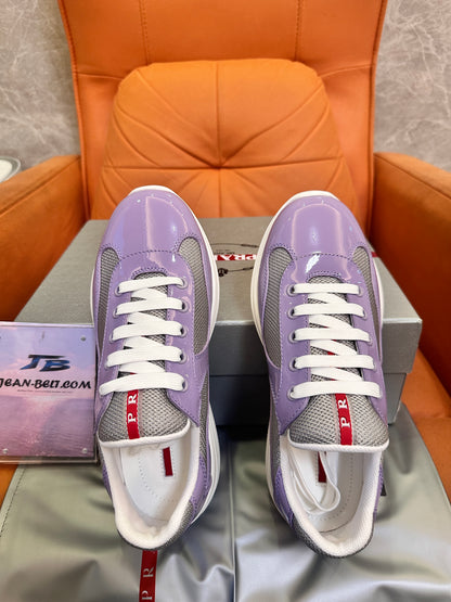 Prada Downtown Sneaker 1E860L in Lavender Patent