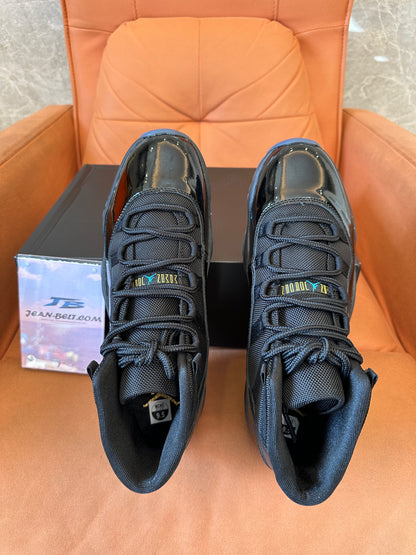Air Jordan 11 Retro “Gamma Blue” Black Patent Leather Sneakers