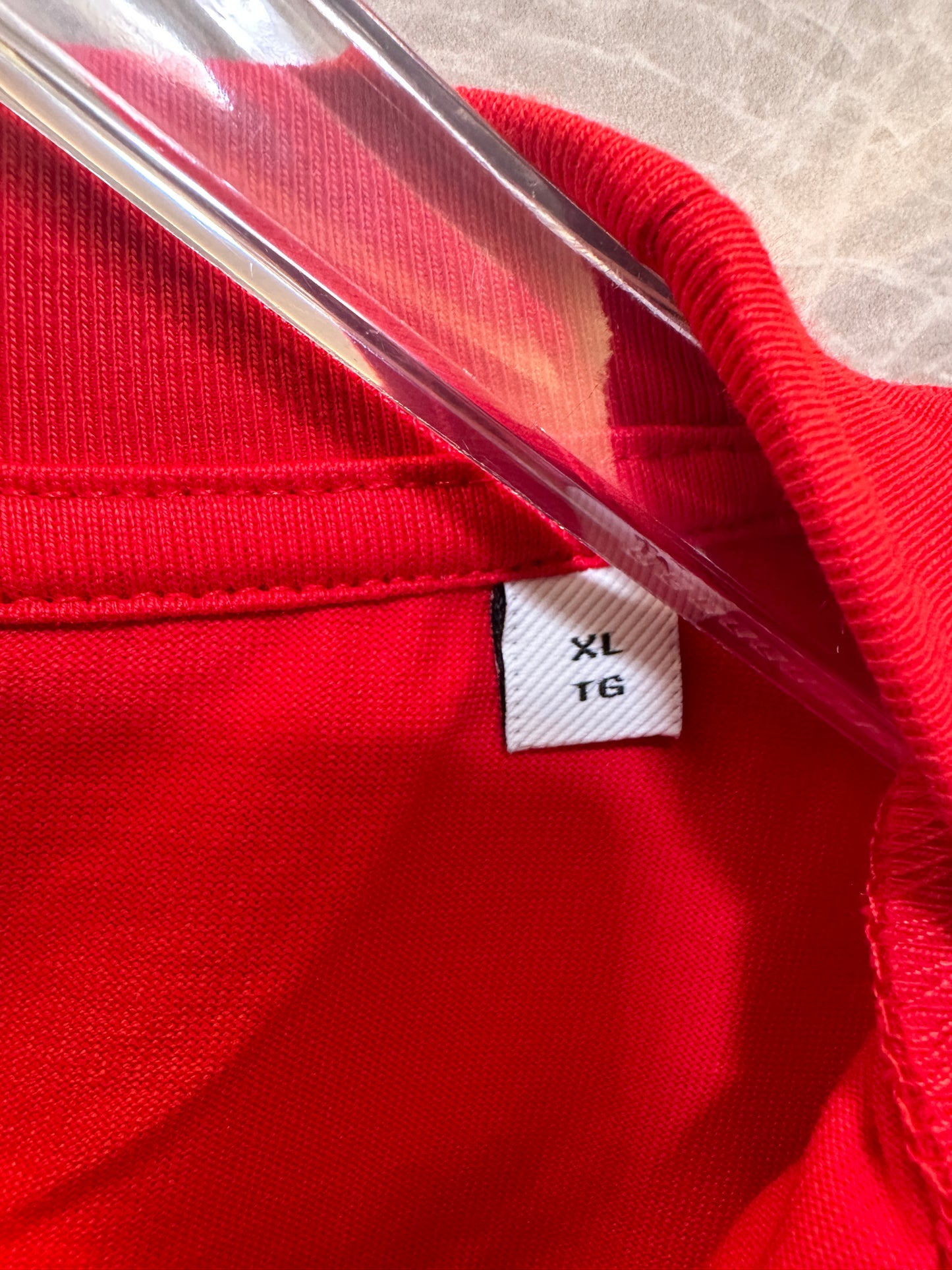 Burberry Red Graphic Cotton T-shirt with Equestrian Knight Back Print