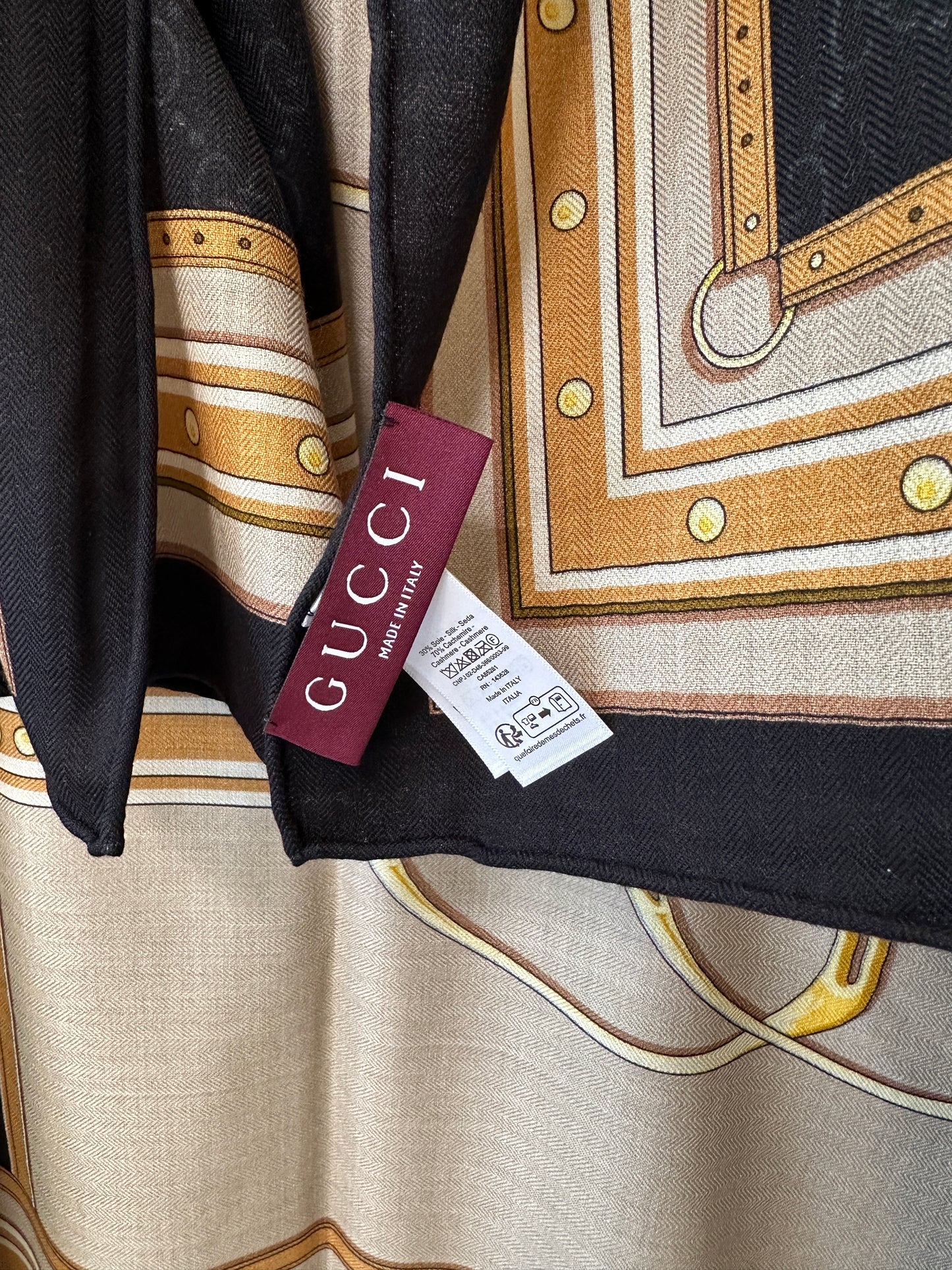 Gucci Belt Print GG Monogram Silk Scarf