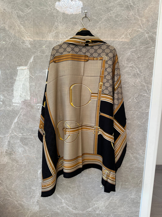 Gucci Belt Print GG Monogram Silk Scarf