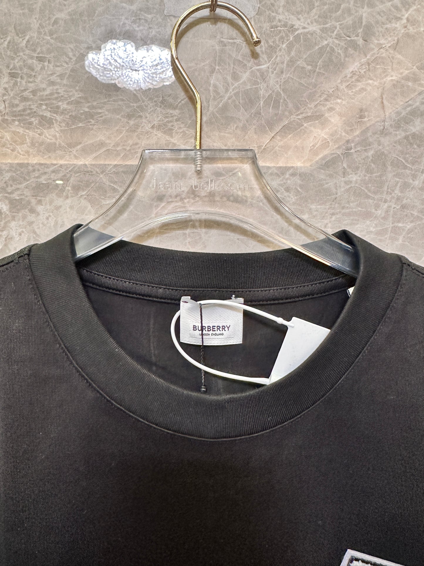 Burberry Black T-shirt with Chenille B Patch