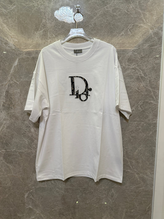 Dior white T-shirt with Distressed Logo Patch